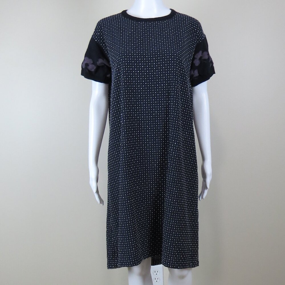 M. & Kyoko (Masaki & Kyoko) - Blue with Dots Knit Sleeves Dress
